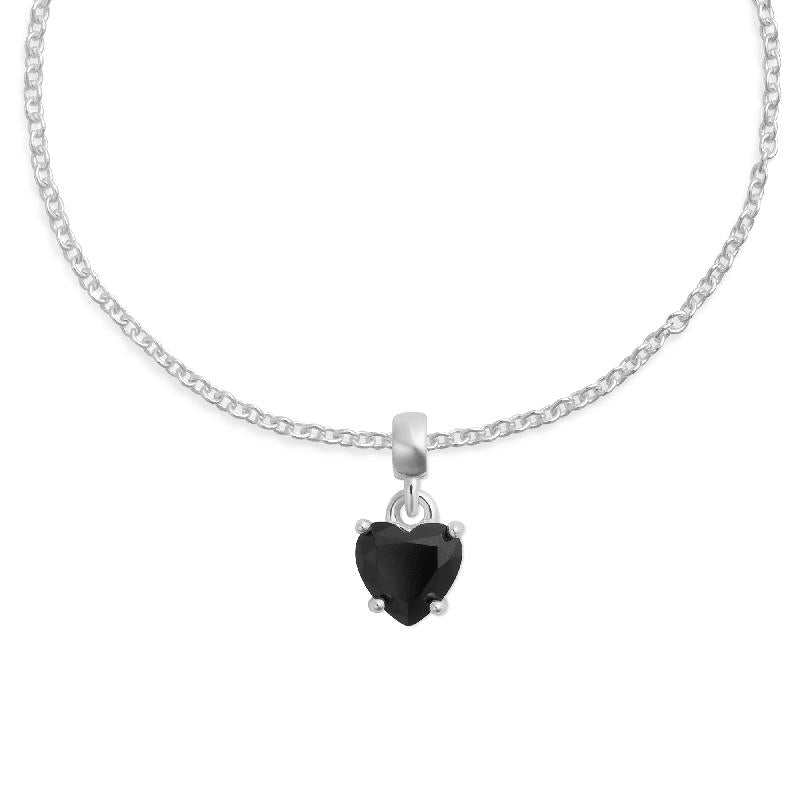 Daniel Wellington Charm Heart Crystal Black Silver