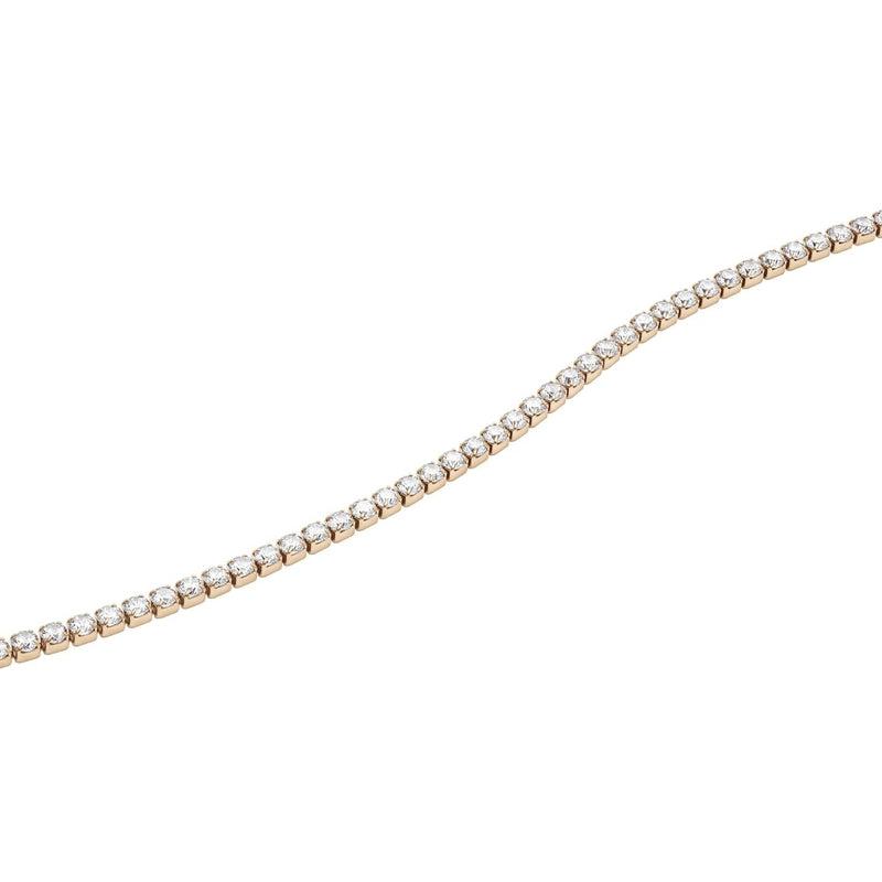 Daniel Wellington rose gold tennis necklace featuring a shimmering row of individually set crystals on stainless steel.