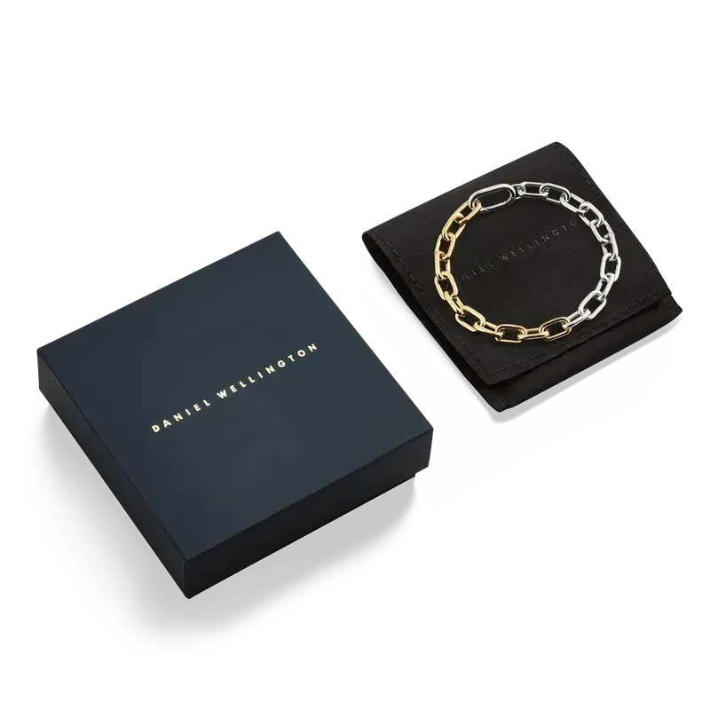 Daniel Wellington Contrast Link Bracelet Two Tone Gold