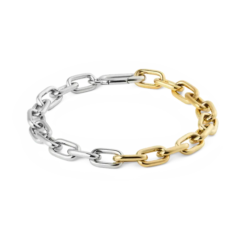 Daniel Wellington Contrast Link Bracelet Two Tone Gold