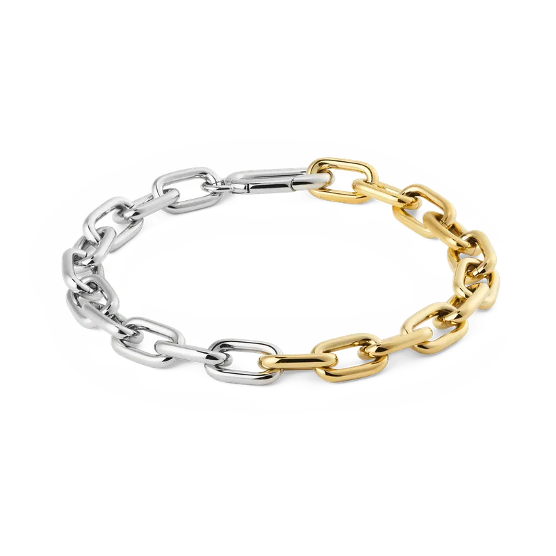 Daniel Wellington Contrast Link Bracelet Two Tone Gold