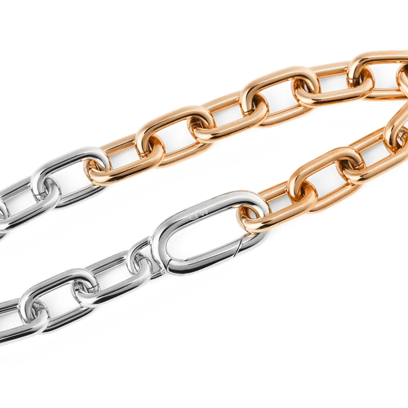 Daniel Wellington Contrast Link Bracelet Two Tone Rose Gold