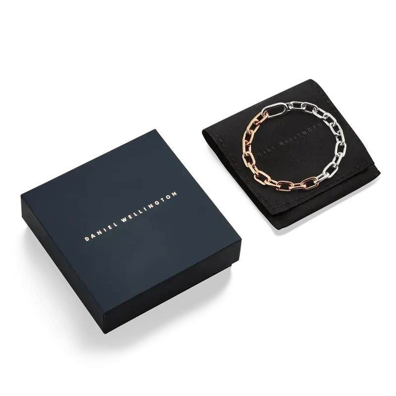 Daniel Wellington Contrast Link Bracelet Two Tone Rose Gold