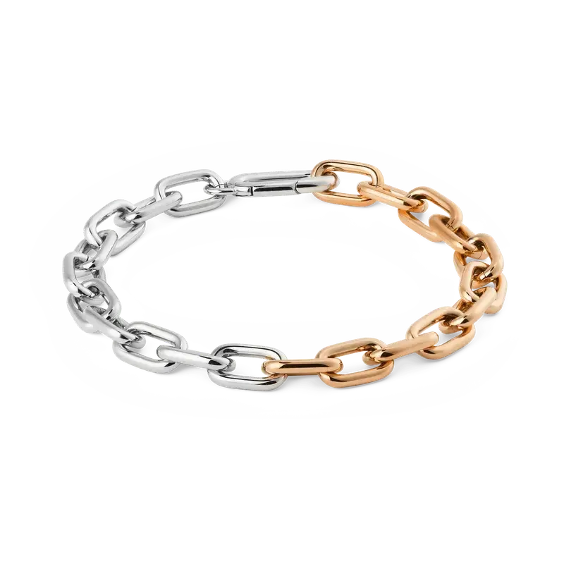 Daniel Wellington Contrast Link Bracelet Two Tone Rose Gold