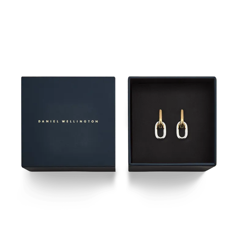 Daniel Wellington Contrast Link Earrings Two Tone Gold