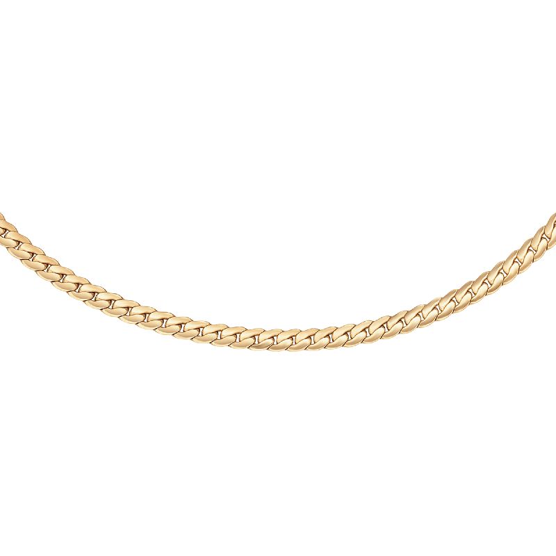 Daniel Wellington Elan flat chain necklace in polished gold-plated stainless steel with a sleek, modern link design.