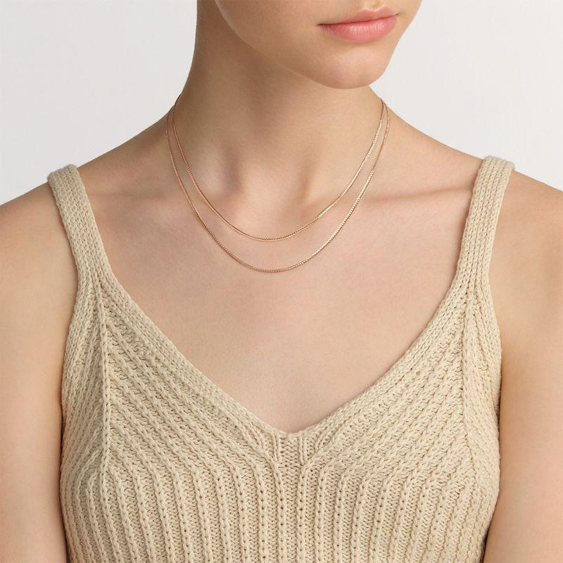 Daniel Wellington Elan Flat Chain Necklace Rose Gold