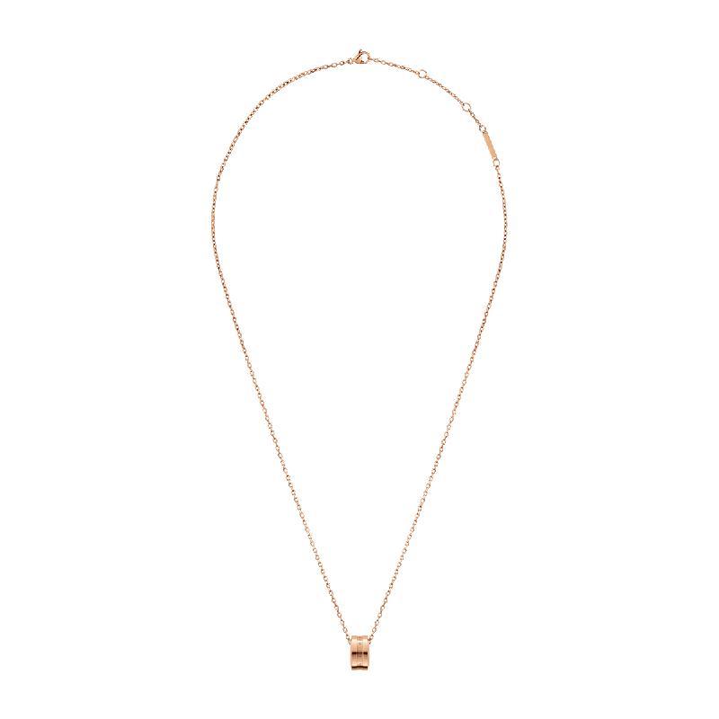 Elegant Daniel Wellington Elan necklace in rose gold-plated stainless steel with a minimalist ring pendant.