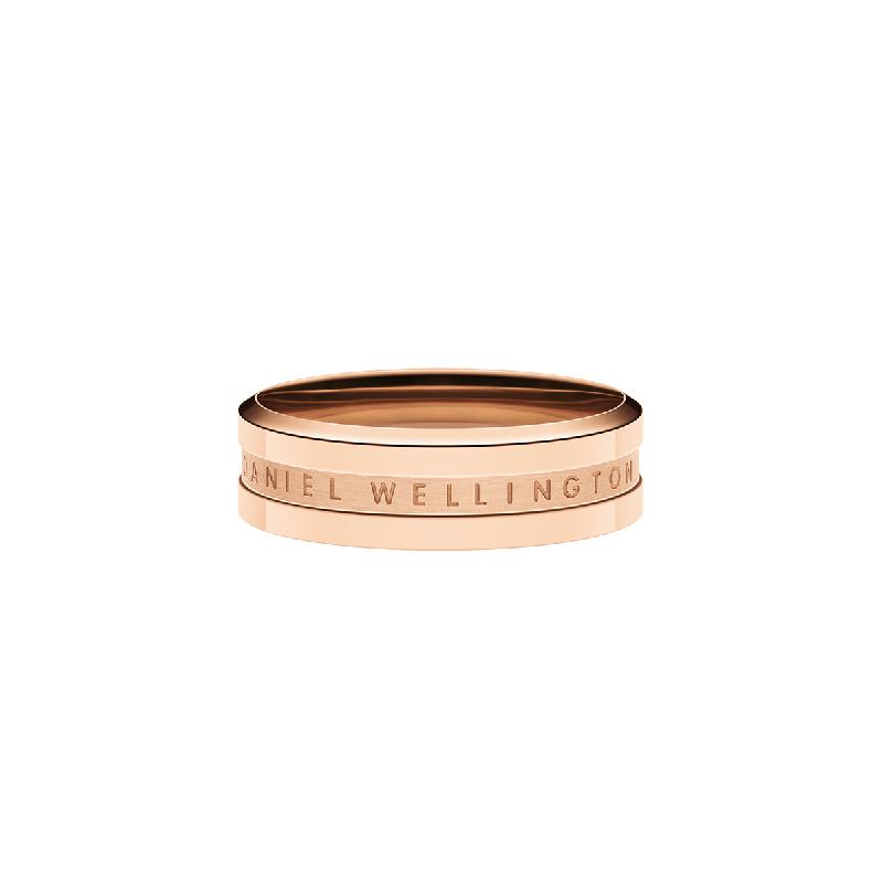 Elegant Daniel Wellington Elan ring in rose gold-plated stainless steel with a sleek, minimalist engraved design.