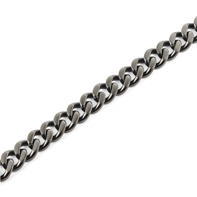 Daniel Wellington Ellipse Graphite Cuban Chain Necklace