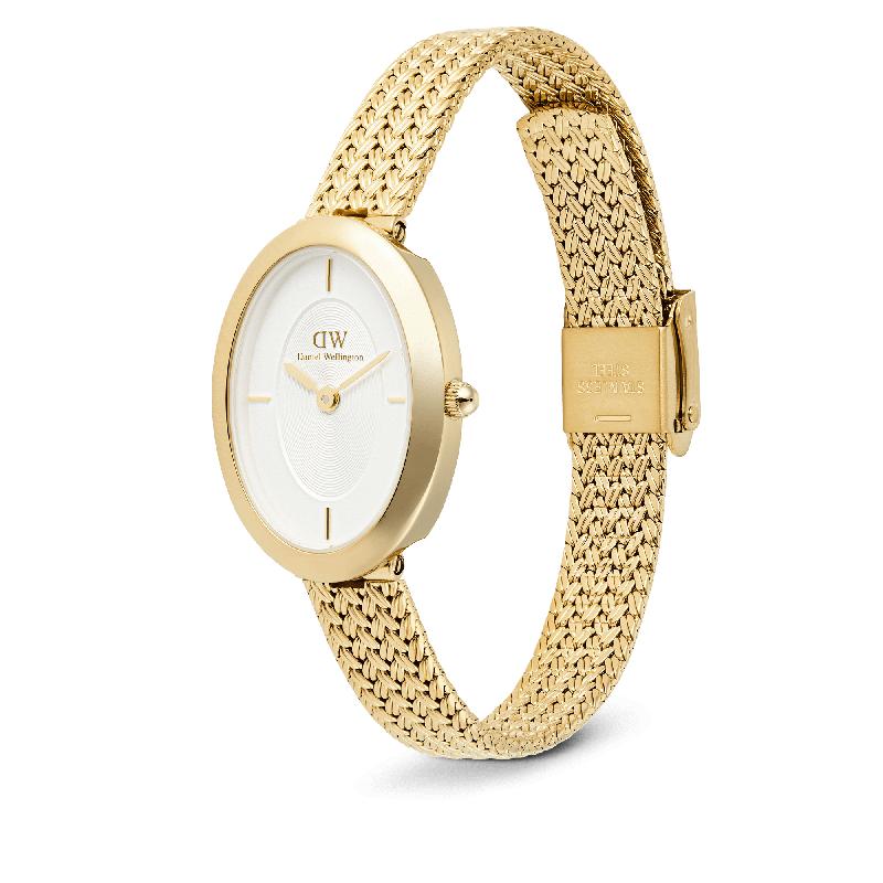 Daniel Wellington Juliette Braided Mesh White Sunray Gold Watch