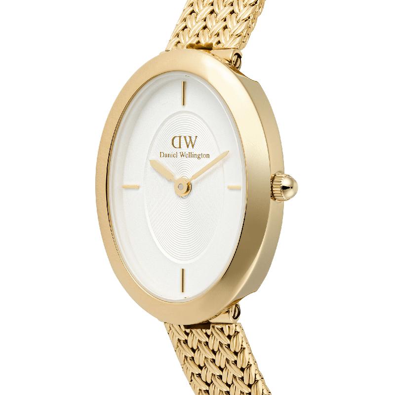 Daniel Wellington Juliette Braided Mesh White Sunray Gold Watch