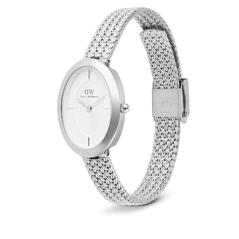 Daniel Wellington Juliette Braided Mesh White Sunray Silver Watch