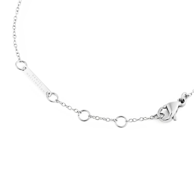 Polished silver Daniel Wellington Mirelle bracelet featuring a delicate chain, adjustable links, and a secure lobster clasp.