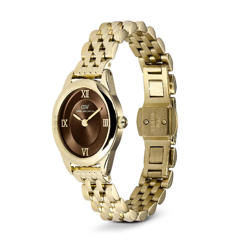 Daniel Wellington Ophelia Mini Beans Link Amber Gold Women's Watch