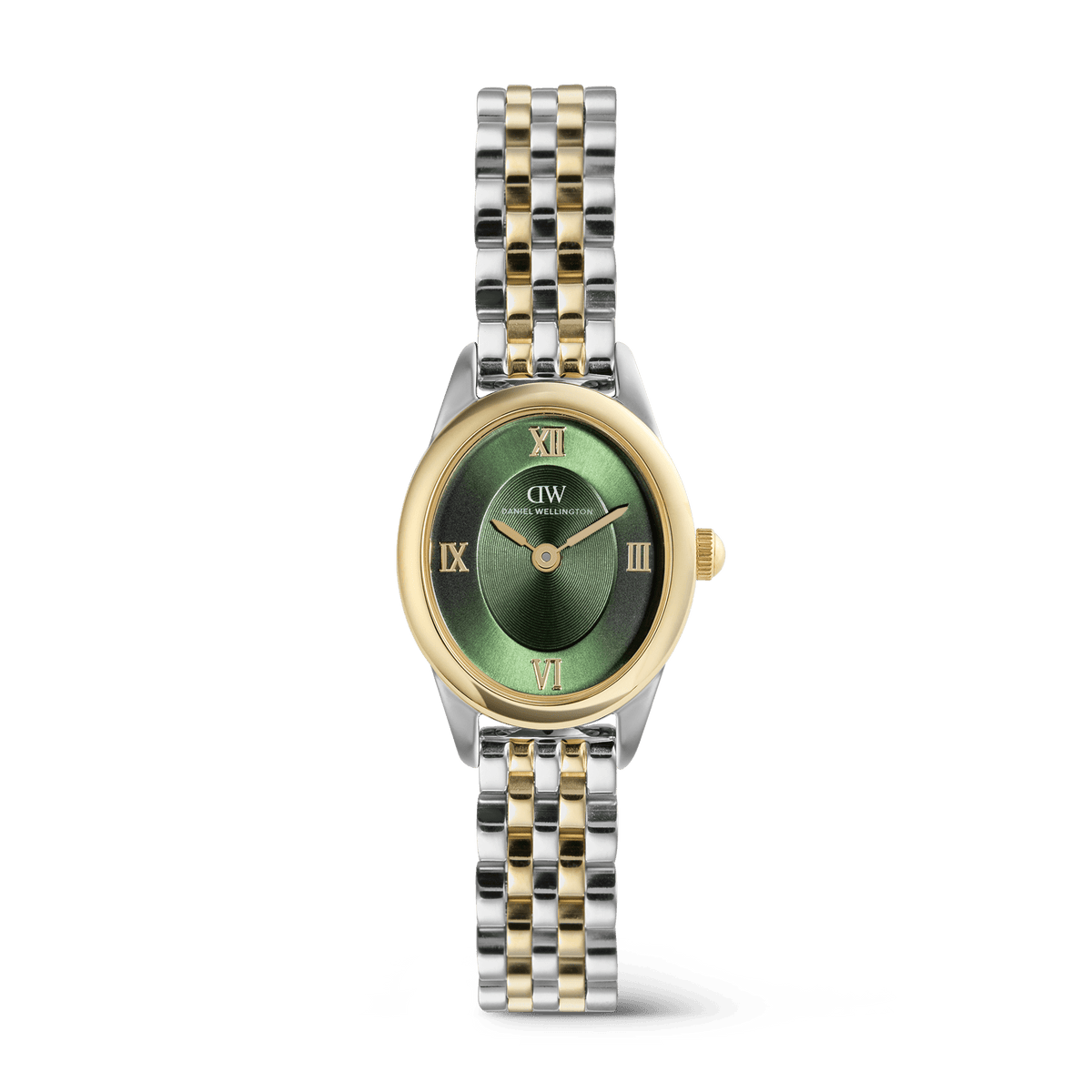 Daniel Wellington Ophelia Mini Beans Link Emerald Two Tone Women's Watch