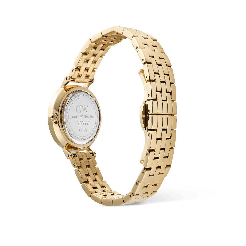Daniel Wellington Petite 5-Link Gold Roman Numerals Date Watch