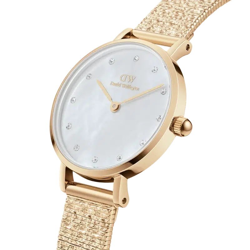 Daniel Wellington Petite Lumine Pressed Piano Gold Watch 28mm