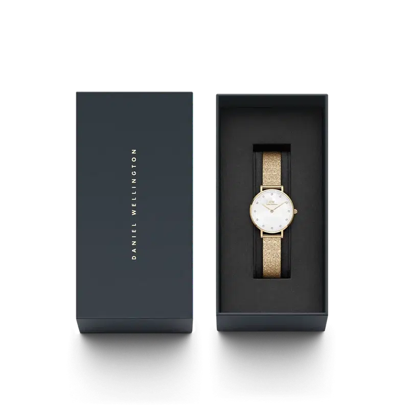 Daniel Wellington Petite Lumine Pressed Piano Gold Watch 28mm