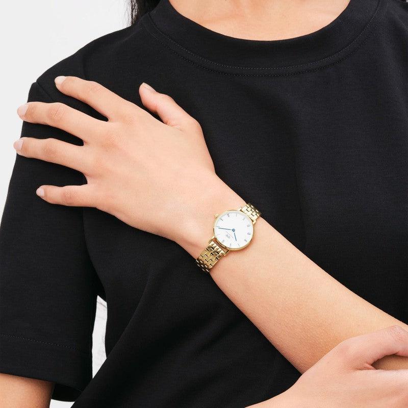 Daniel Wellington Petite Roman Numerals 5-Link Gold 28mm Watch
