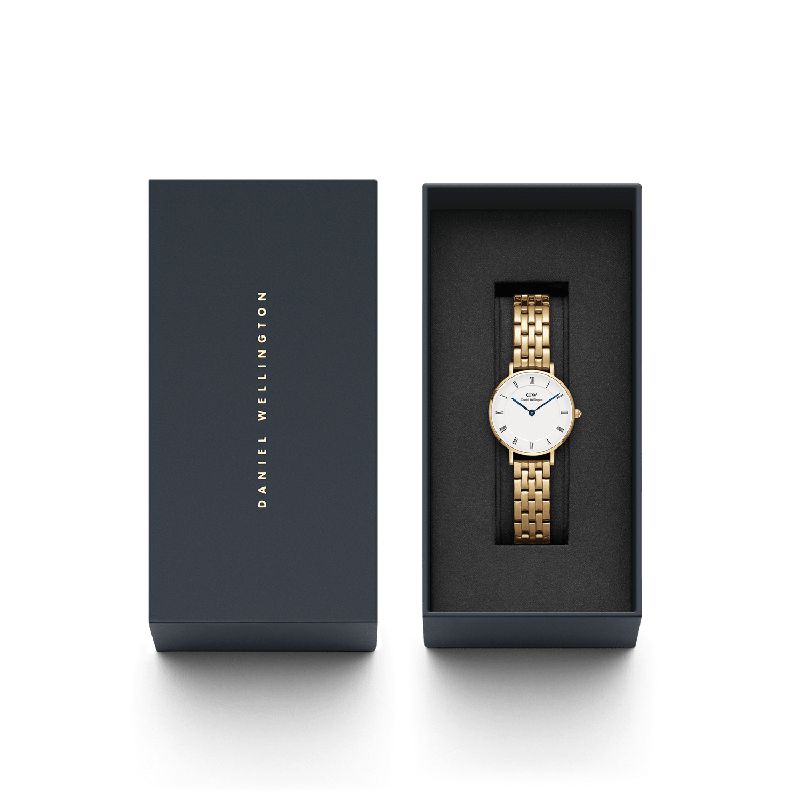 Daniel Wellington Petite Roman Numerals 5-Link Gold 28mm Watch