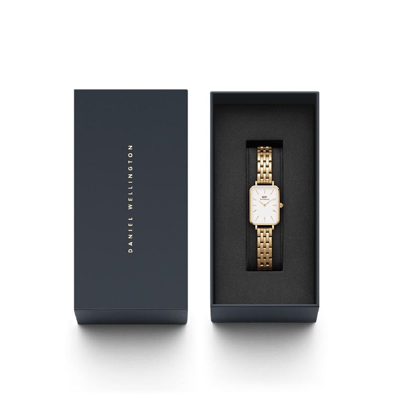 Daniel Wellington Quadro Lumine 5-Link Melrose Ever Gold 20x26mm Watch