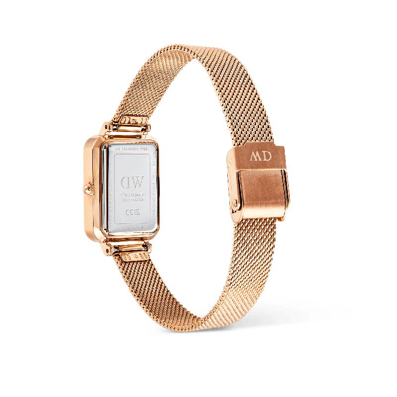 Daniel Wellington Quadro Melrose Roman Numerals Date Rose Gold Watch