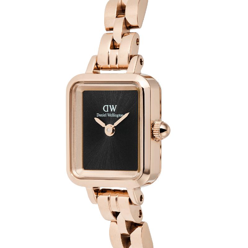 Daniel Wellington Quadro Mini Arch 3-Link Onyx Sunray Rose Gold Watch