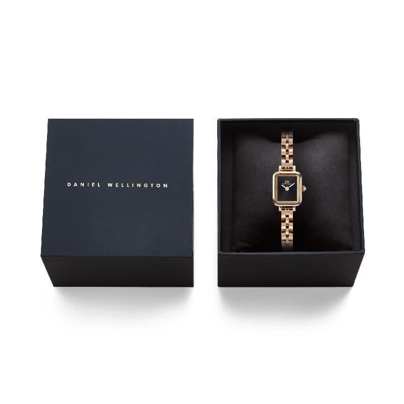 Daniel Wellington Quadro Mini Arch 3-Link Onyx Sunray Rose Gold Watch