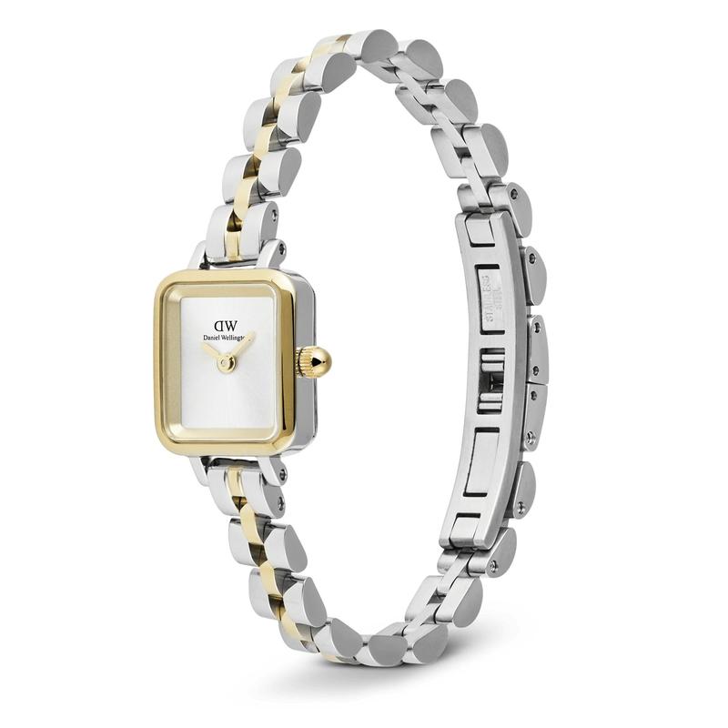 Daniel Wellington Quadro Mini Arch 3-Link Two Tone Gold Watch