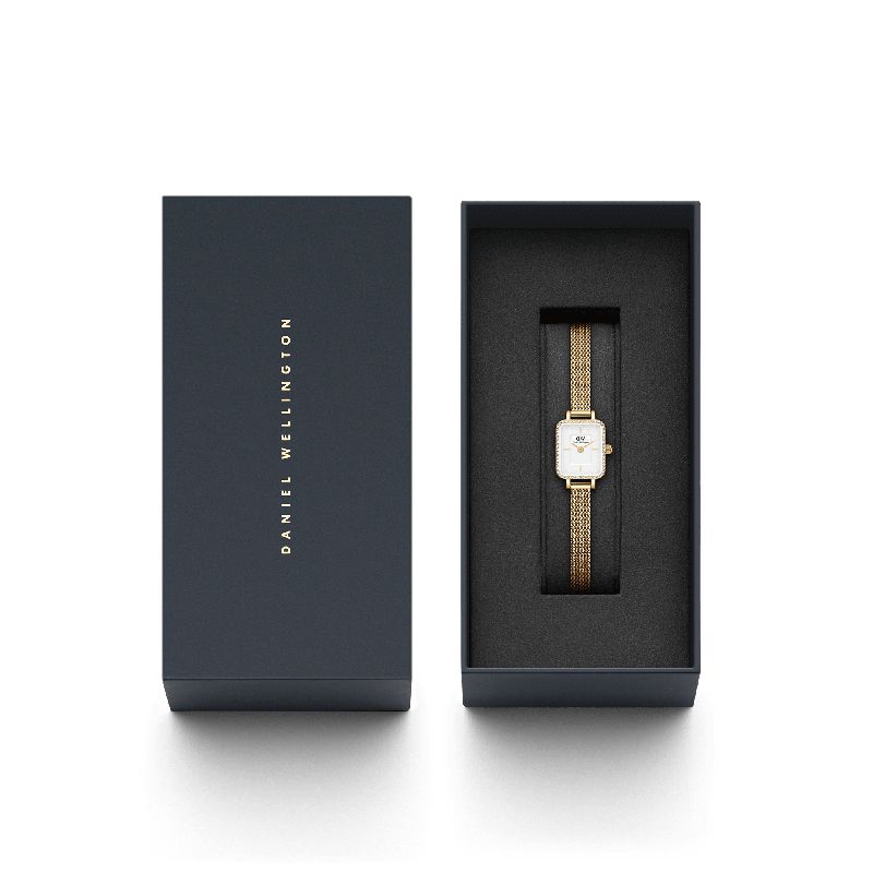 Daniel Wellington Quadro Mini Lumine Bezel Gold Watch