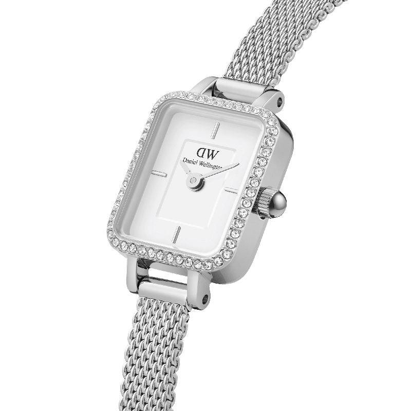 Daniel Wellington Quadro Mini Lumine Bezel Silver Watch 15.4x18.2mm