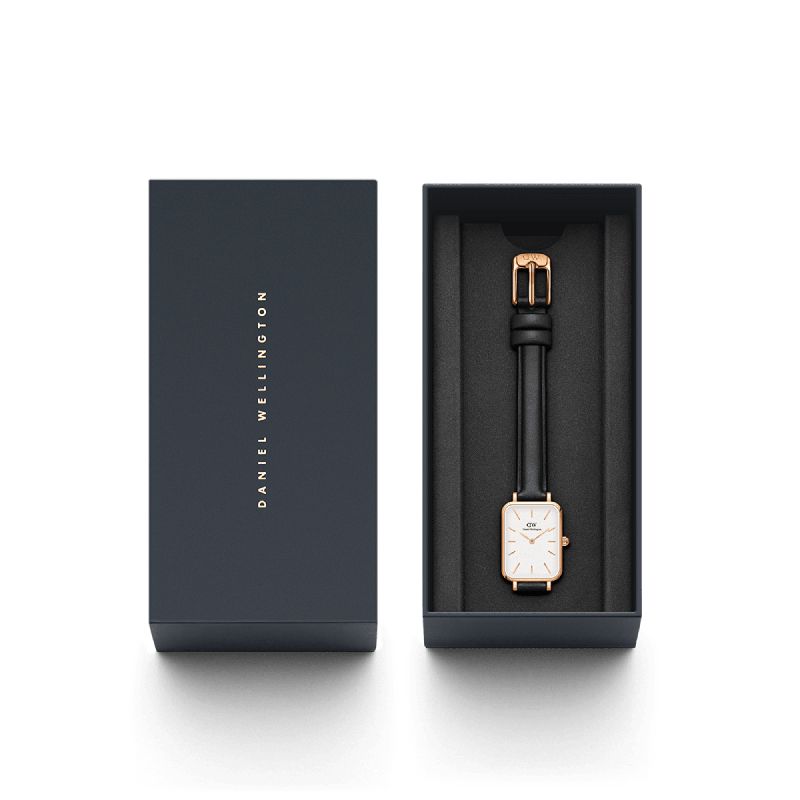 Daniel Wellington Quadro Pressed Sheffield Leather Rose Gold 20x26mm