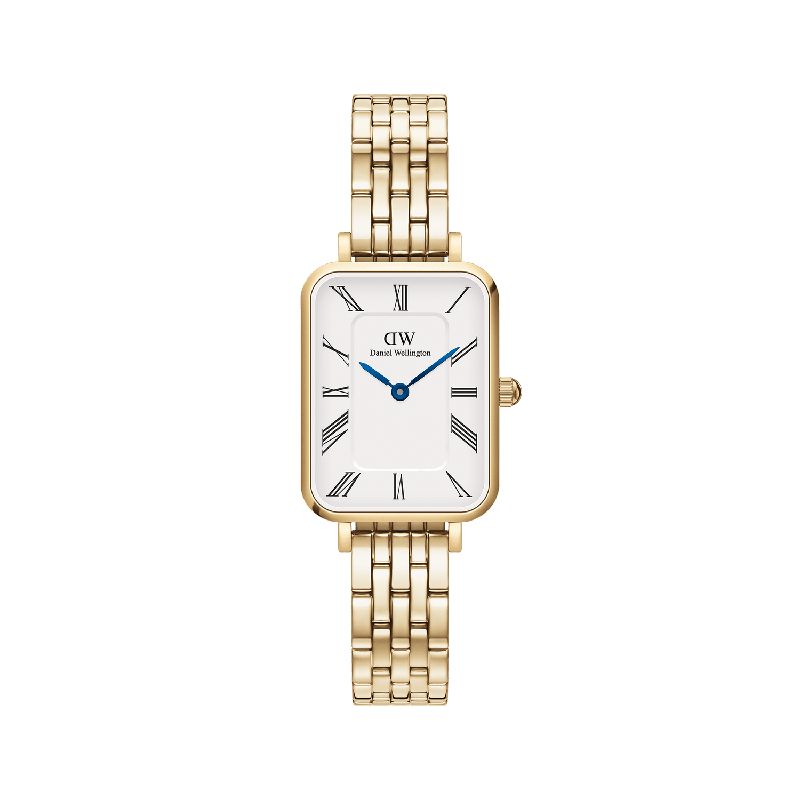 Daniel Wellington Quadro Roman Numerals 5-Link Gold 20x26mm Watch