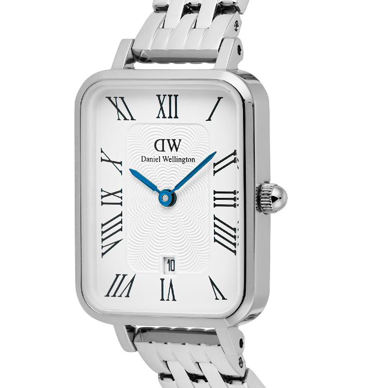 Daniel Wellington Quadro Roman Numerals Silver Mesh Watch