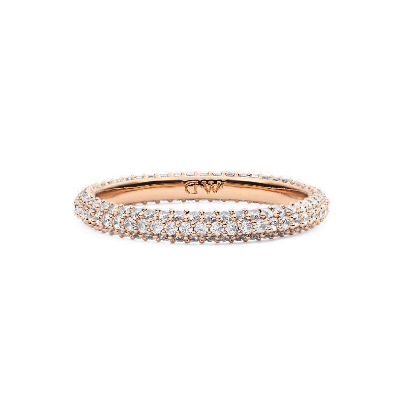 Daniel Wellington Rose Gold 3mm Pavé Diamond-Cut Ring