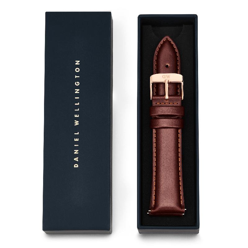 Daniel Wellington Rose Gold Tapered St Mawes Leather Watch Strap - 21mm