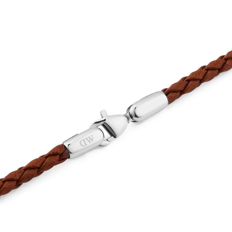 Daniel Wellington St Mawes Silver Braided Leather Bracelet