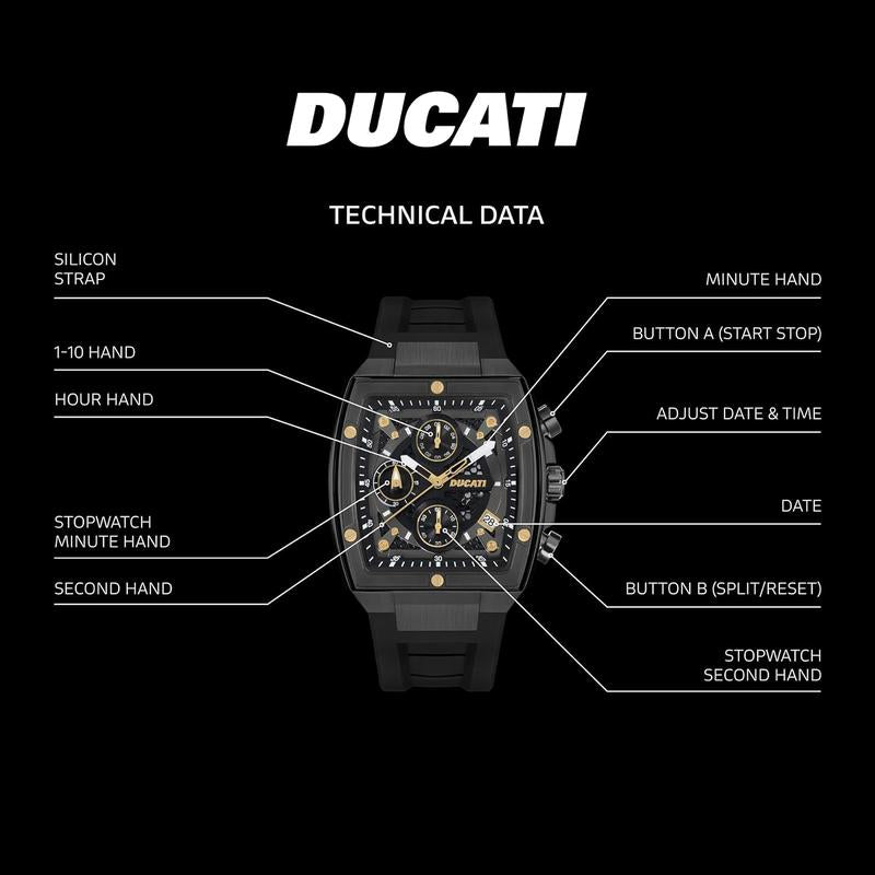 Ducati Black Dial Chronograph Men's Watch