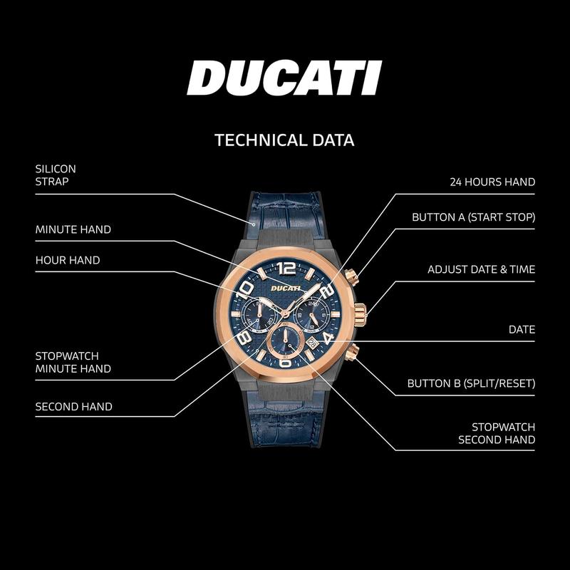 Ducati Blue Dial Chronograph Men's Watch