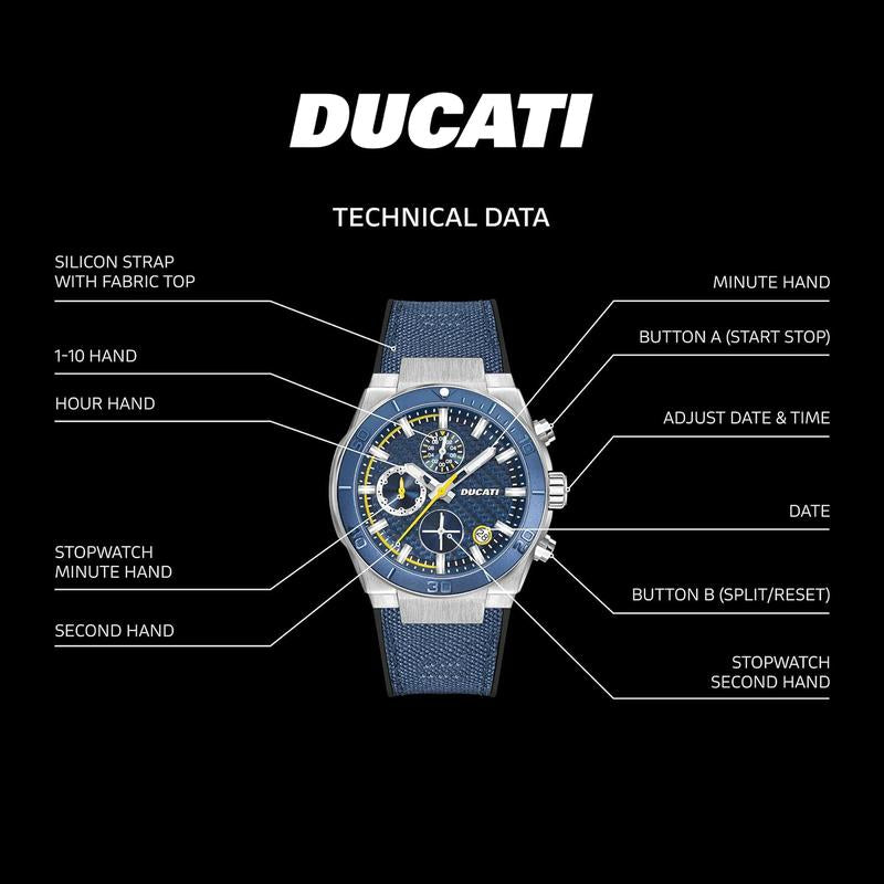 Ducati Blue Dial Chronograph Men's Watch