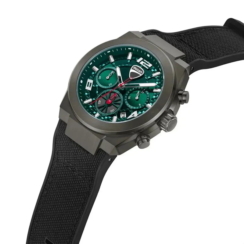 Ducati Corse DTWGC0002001 Quartz Chronograph Watch Green Dial 41 mm