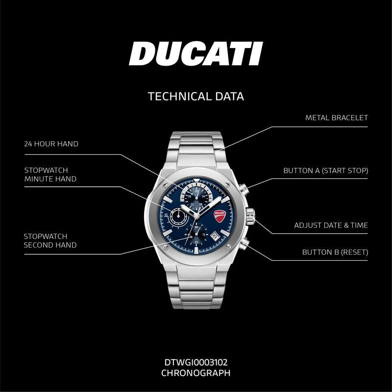 Ducati Corse Quartz Chronograph Watch Blue Dial