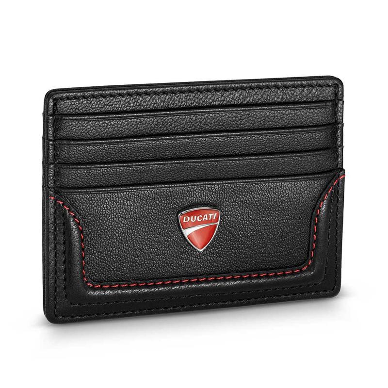 Ducati Corse Tornante Leather Card Holder Black