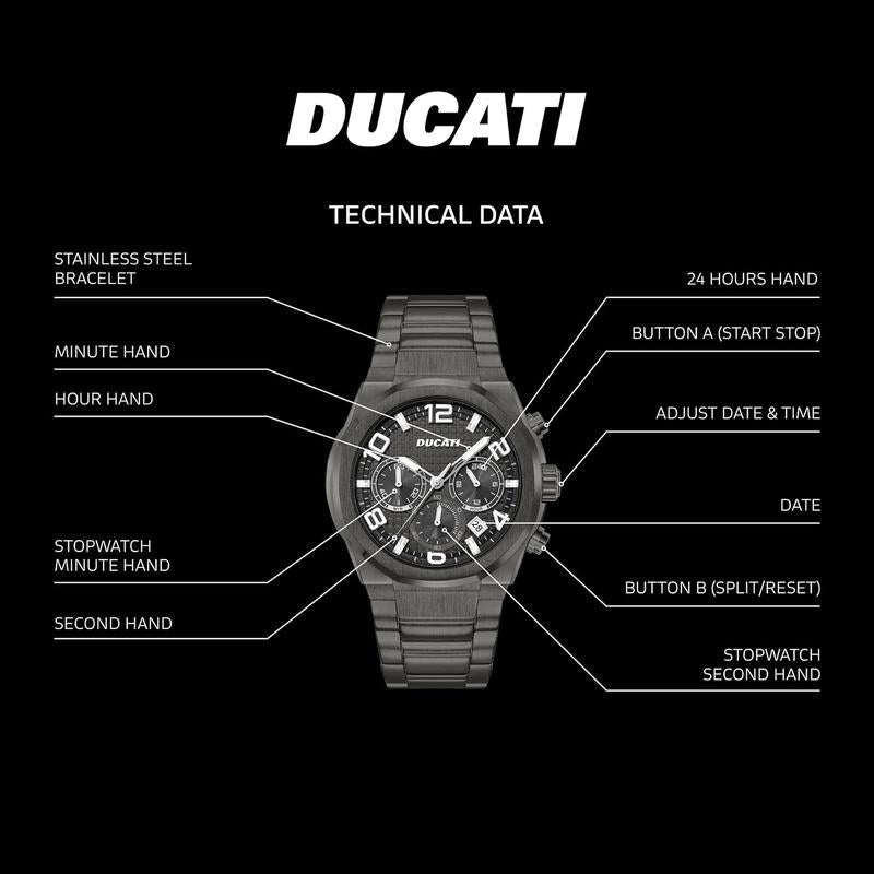 Ducati Grey Dial Chronograph Men's Watch