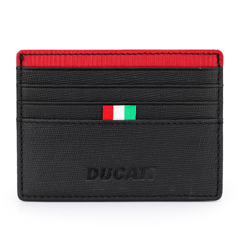Ducati Rocco Black Leather Card Case
