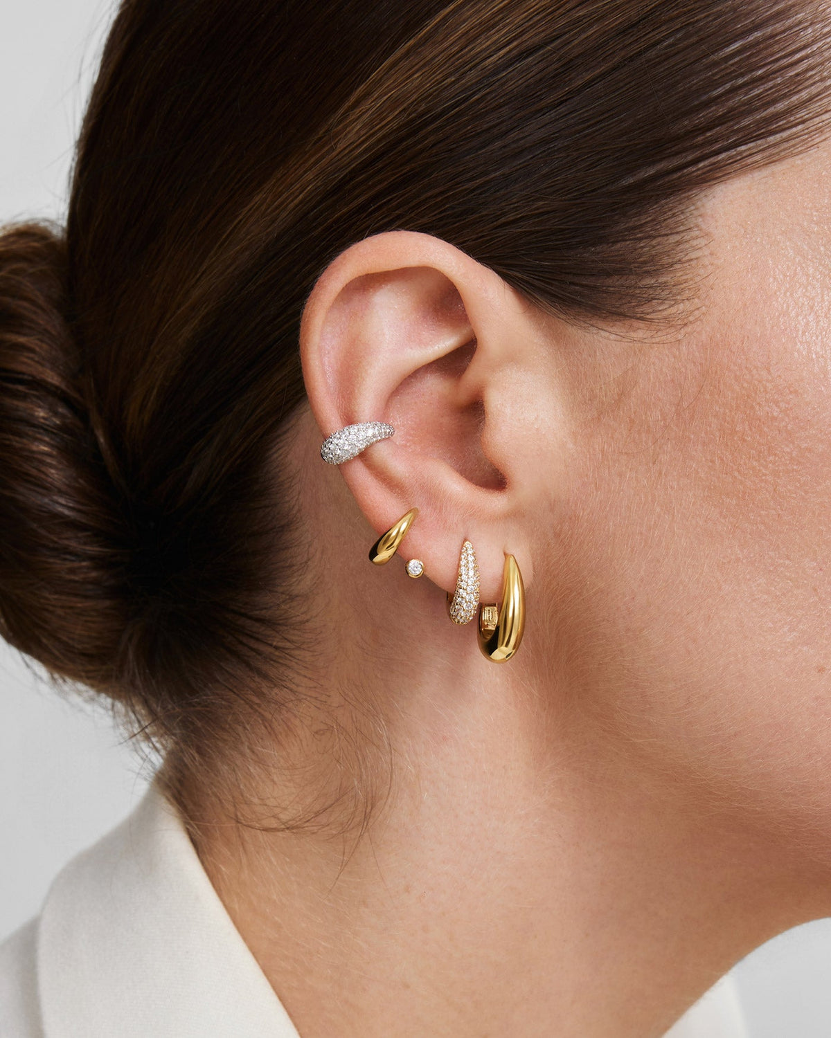 Ania Haie Pavé Dome Huggie Hoop Earrings