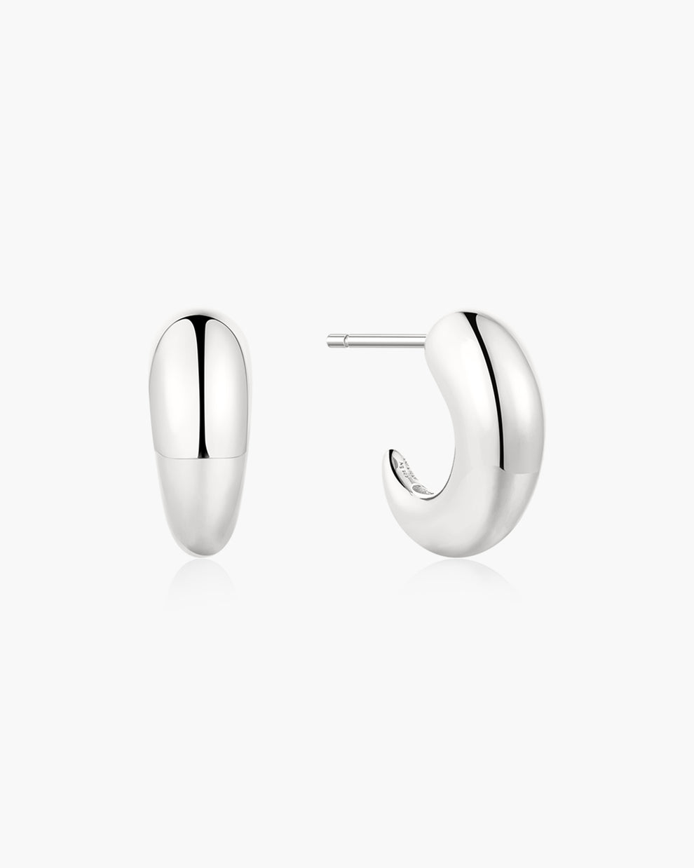 Ania Haie Fluid Light Gold Dome Stud Hoop Earrings