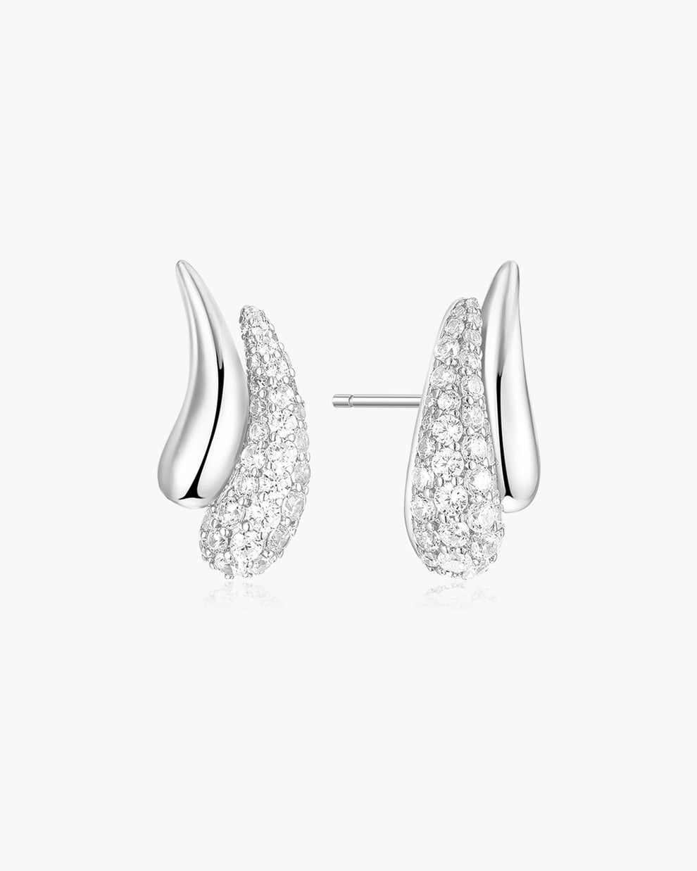 Ania Haie Gold Pavé & Polished Teardrop Duet Stud Earrings