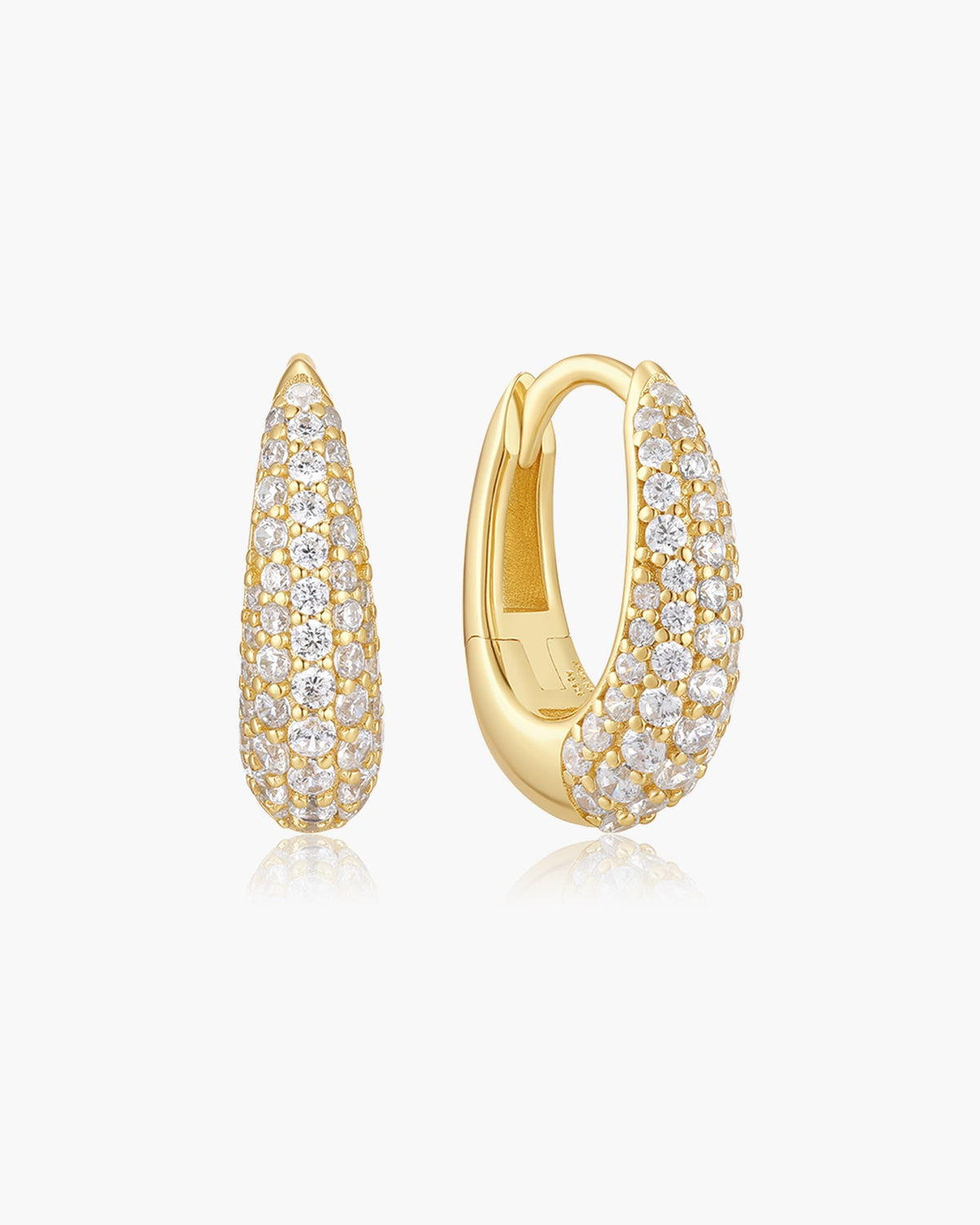 Ania Haie Pavé Dome Huggie Hoop Earrings